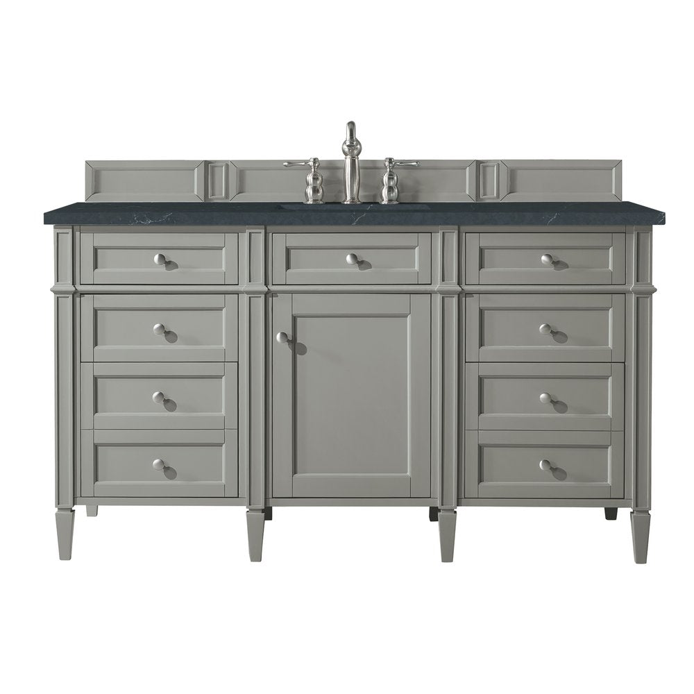 James Martin - Brittany 60" Single Vanity, Urban Gray w/ 3 CM Charcoal Soapstone Silestone Top - 650-V60S-UGR-3CSP view 1