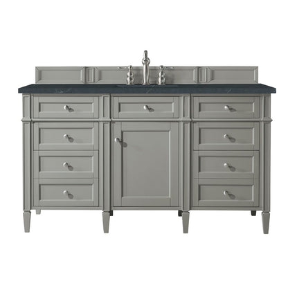 James Martin - Brittany 60" Single Vanity, Urban Gray w/ 3 CM Charcoal Soapstone Silestone Top - 650-V60S-UGR-3CSP view 1