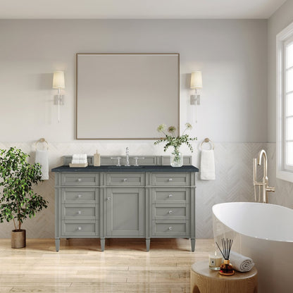 James Martin - Brittany 60" Single Vanity, Urban Gray w/ 3 CM Charcoal Soapstone Silestone Top - 650-V60S-UGR-3CSP view 3