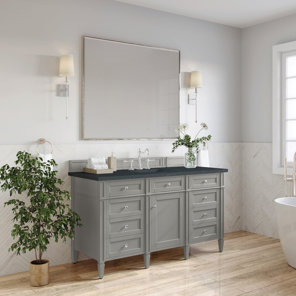 James Martin - Brittany 60" Single Vanity, Urban Gray w/ 3 CM Charcoal Soapstone Silestone Top - 650-V60S-UGR-3CSP view 4