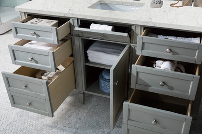 James Martin - Brittany 60" Single Vanity, Urban Gray w/ 3 CM Eternal Jasmine Pearl Silestone Top - 650-V60S-UGR-3EJP view 5