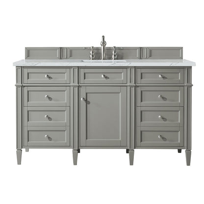 James Martin - Brittany 60" Single Vanity, Urban Gray w/ 3 CM Ethereal Noctis Silestone Top - 650-V60S-UGR-3ENC view 1