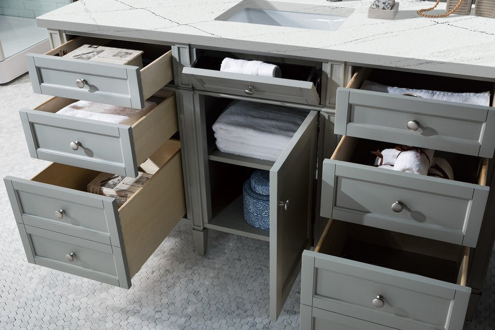 James Martin - Brittany 60" Single Vanity, Urban Gray w/ 3 CM Ethereal Noctis Silestone Top - 650-V60S-UGR-3ENC view 5