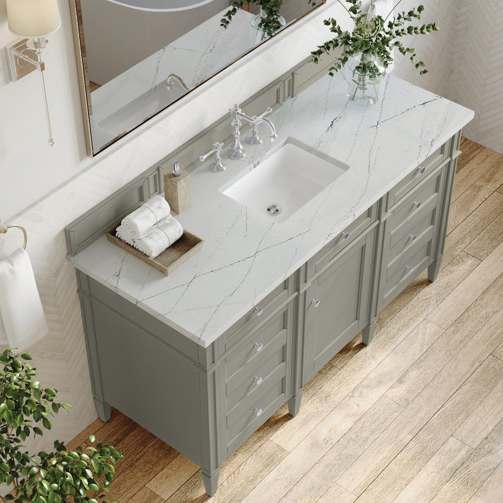 James Martin - Brittany 60" Single Vanity, Urban Gray w/ 3 CM Ethereal Noctis Silestone Top - 650-V60S-UGR-3ENC view 7