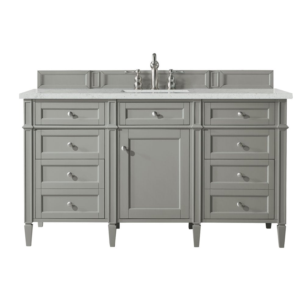 James Martin - Brittany 60" Single Vanity, Urban Gray w/ 3 CM Lime Delight Silestone Top - 650-V60S-UGR-3LDL view 1
