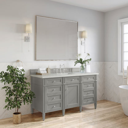 James Martin - Brittany 60" Single Vanity, Urban Gray w/ 3 CM Lime Delight Silestone Top - 650-V60S-UGR-3LDL view 4
