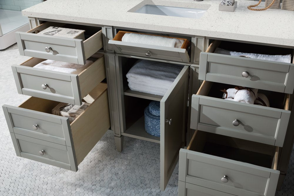 James Martin - Brittany 60" Single Vanity, Urban Gray w/ 3 CM Lime Delight Silestone Top - 650-V60S-UGR-3LDL view 5