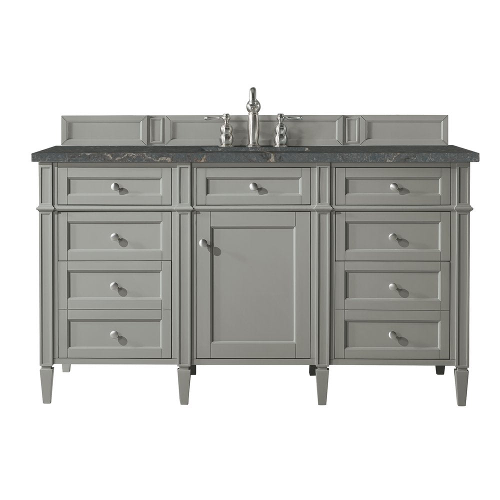 James Martin - Brittany 60" Single Vanity, Urban Gray w/ 3 CM Parisien Bleu Silestone Top - 650-V60S-UGR-3PBL view 1