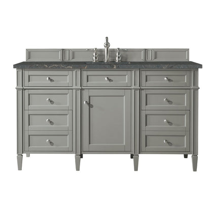 James Martin - Brittany 60" Single Vanity, Urban Gray w/ 3 CM Parisien Bleu Silestone Top - 650-V60S-UGR-3PBL view 1