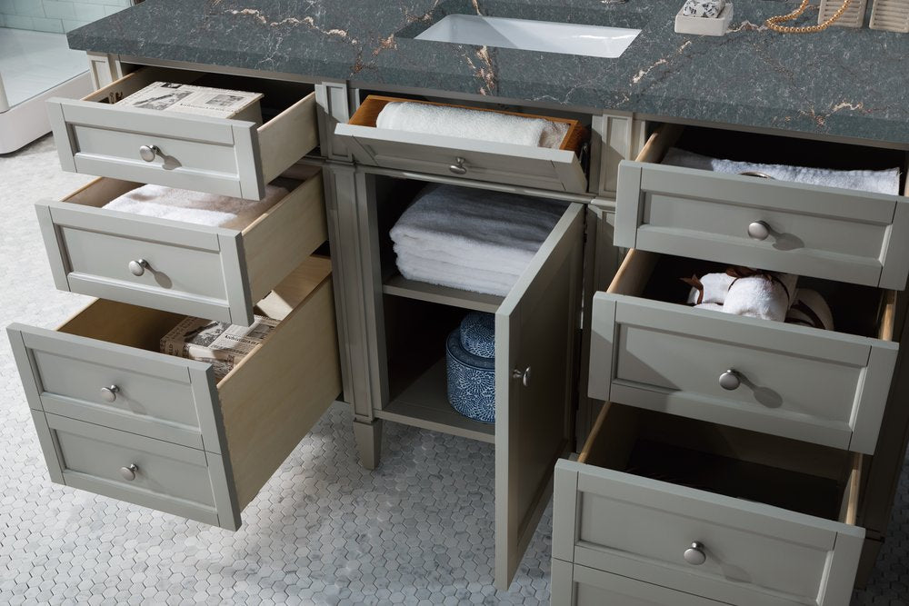 James Martin - Brittany 60" Single Vanity, Urban Gray w/ 3 CM Parisien Bleu Silestone Top - 650-V60S-UGR-3PBL view 5