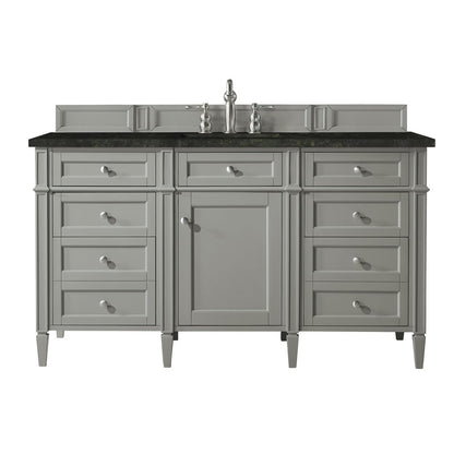 James Martin - Brittany 60" Single Vanity, Urban Gray, w/ 3 CM Phantome Eclos Top - 650-V60S-UGR-3PHT view 1