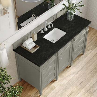 James Martin - Brittany 60" Single Vanity, Urban Gray, w/ 3 CM Phantome Eclos Top - 650-V60S-UGR-3PHT view 6