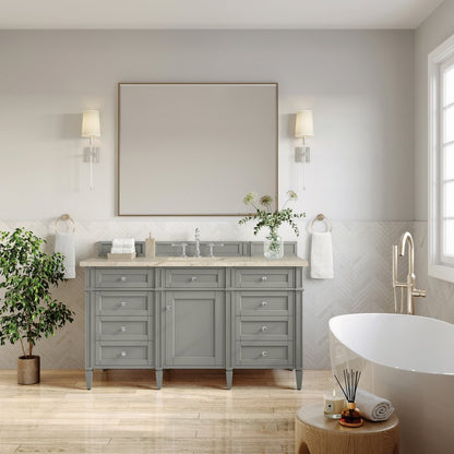 James Martin - Brittany 60" Single Vanity, Urban Gray, w/ 3 CM Tajnar Eclos Top - 650-V60S-UGR-3TJR view 3