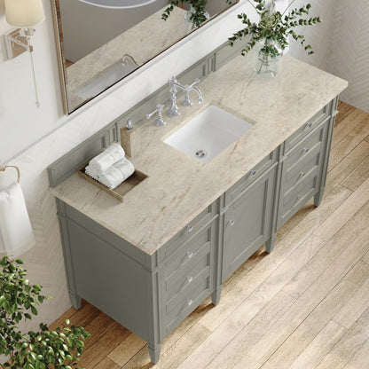 James Martin - Brittany 60" Single Vanity, Urban Gray, w/ 3 CM Tajnar Eclos Top - 650-V60S-UGR-3TJR view 6