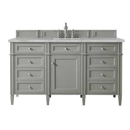 James Martin - Brittany 60" Single Vanity, Urban Gray w/ 3 CM Victorian Silver Silestone Top - 650-V60S-UGR-3VSL view 1