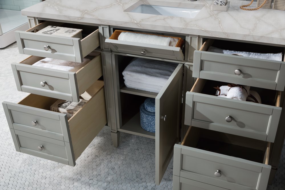 James Martin - Brittany 60" Single Vanity, Urban Gray w/ 3 CM Victorian Silver Silestone Top - 650-V60S-UGR-3VSL view 5