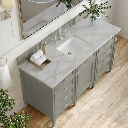 James Martin - Brittany 60" Single Vanity, Urban Gray w/ 3 CM Victorian Silver Silestone Top - 650-V60S-UGR-3VSL view 7
