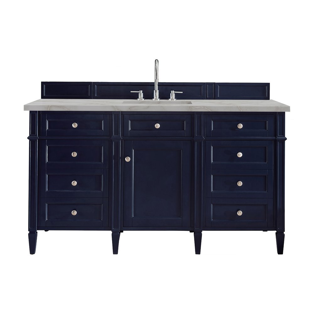 James Martin - Brittany 60" Single Vanity, Victory Bleu w/ 3 CM Victorian Silver Silestone Top - 650-V60S-VBL-3VSL view 1