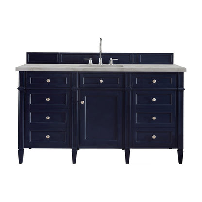 James Martin - Brittany 60" Single Vanity, Victory Bleu w/ 3 CM Victorian Silver Silestone Top - 650-V60S-VBL-3VSL view 1
