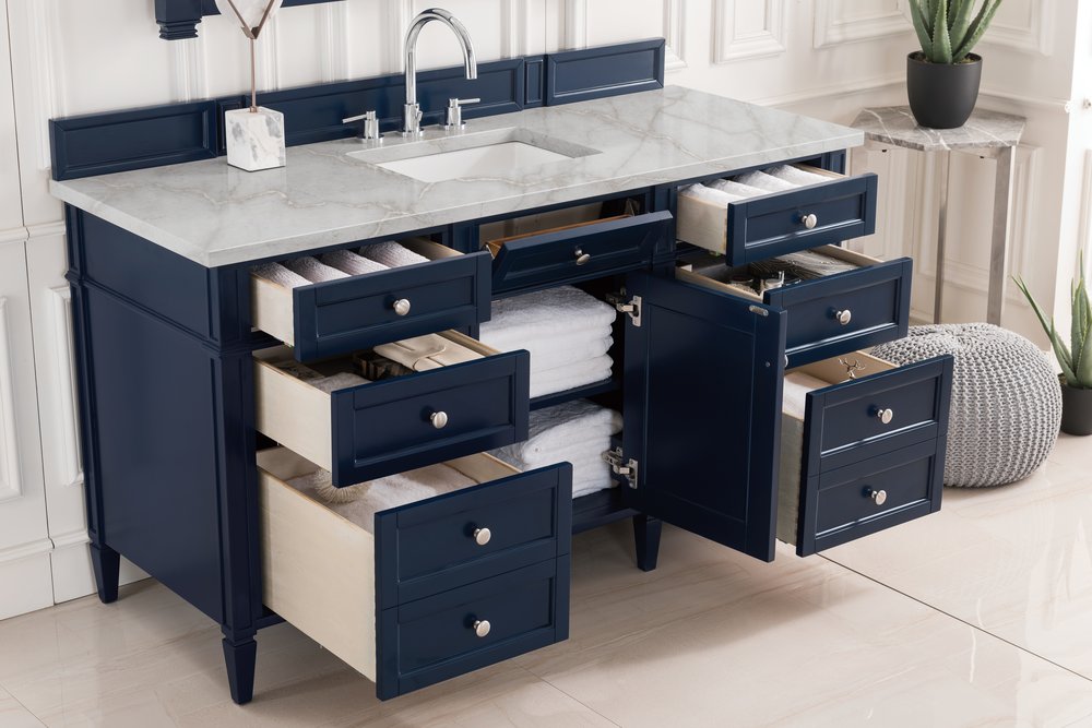 James Martin - Brittany 60" Single Vanity, Victory Bleu w/ 3 CM Victorian Silver Silestone Top - 650-V60S-VBL-3VSL view 5