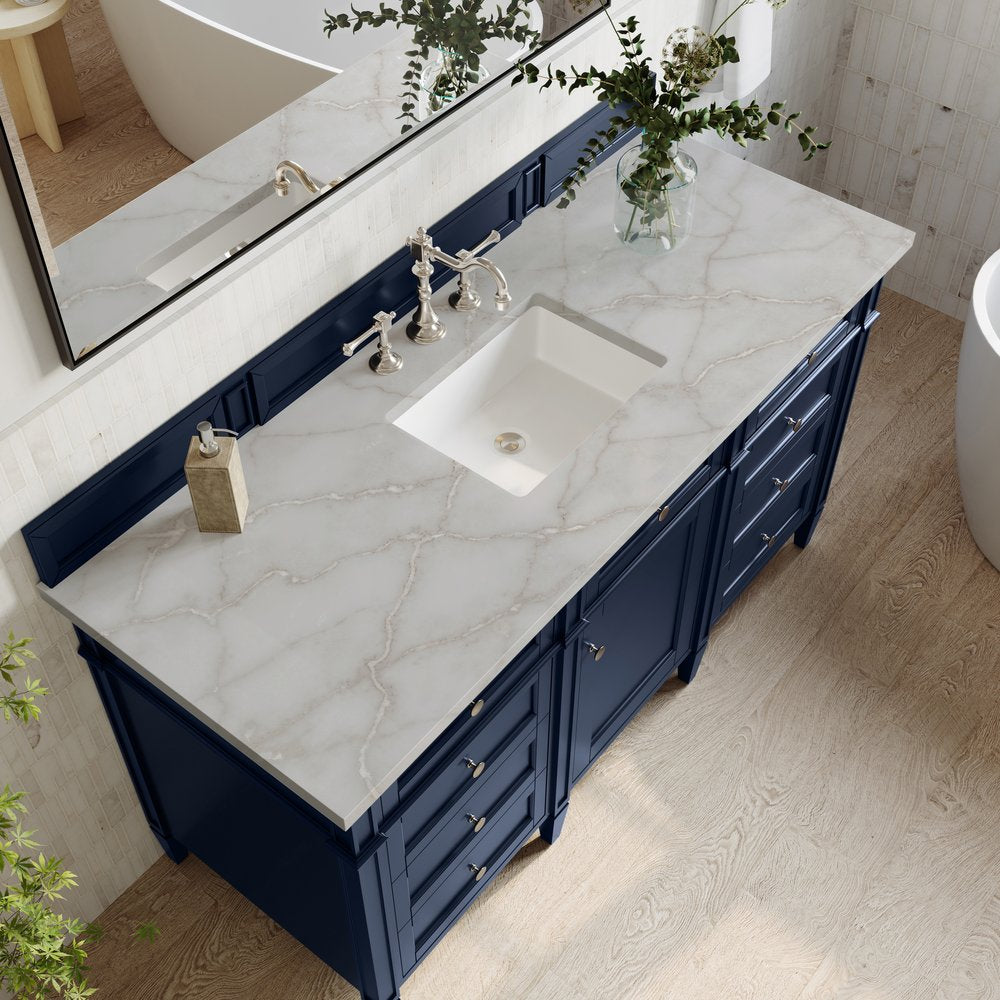James Martin - Brittany 60" Single Vanity, Victory Bleu w/ 3 CM Victorian Silver Silestone Top - 650-V60S-VBL-3VSL view 7