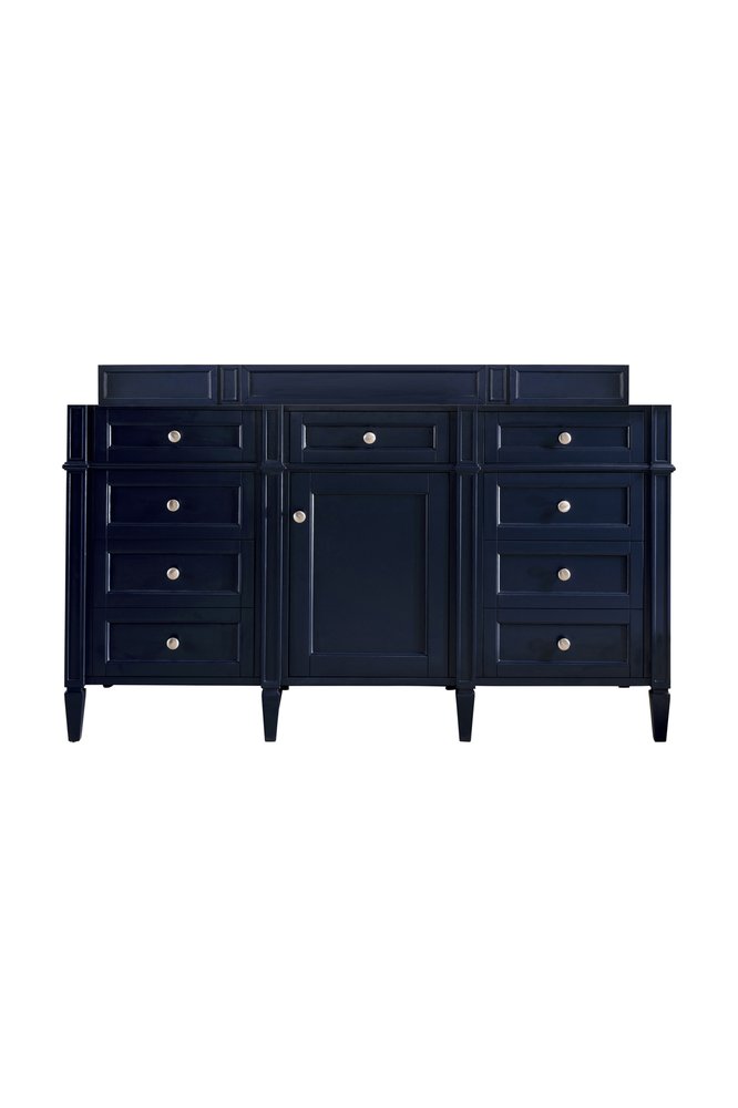 James Martin - Brittany 60" Single Vanity, Victory Blue w/ 3 CM Carrara Marble Top - 650-V60S-VBL-3CAR view 2