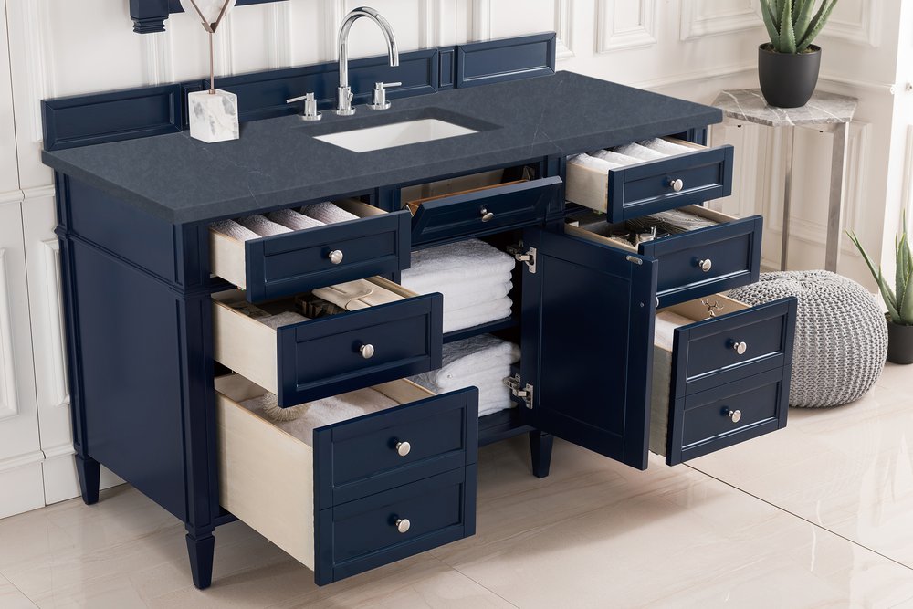 James Martin - Brittany 60" Single Vanity, Victory Blue w/ 3 CM Charcoal Soapstone Silestone Top - 650-V60S-VBL-3CSP view 5