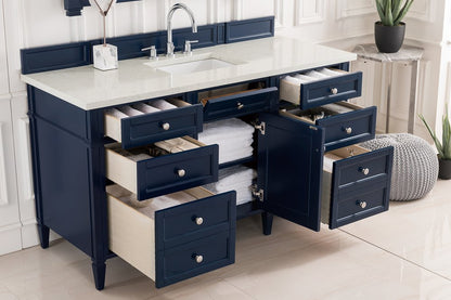 James Martin - Brittany 60" Single Vanity, Victory Blue w/ 3 CM Eternal Jasmine Pearl Silestone Top - 650-V60S-VBL-3EJP view 6