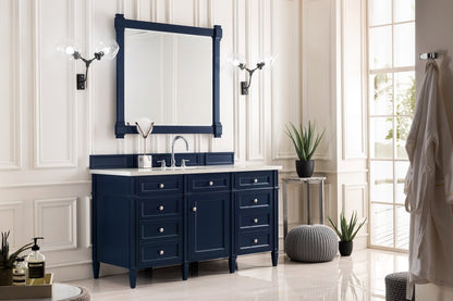 James Martin - Brittany 60" Single Vanity, Victory Blue w/ 3 CM Eternal Jasmine Pearl Silestone Top - 650-V60S-VBL-3EJP view 8