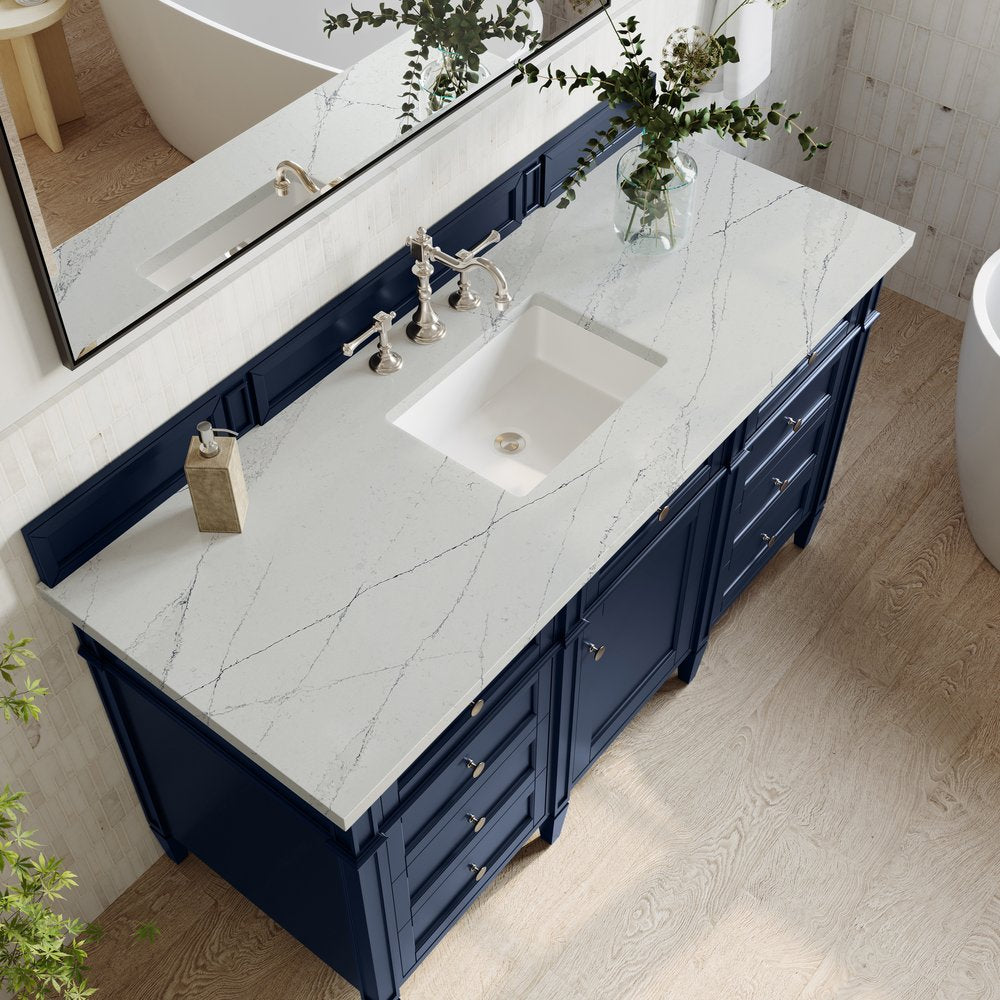James Martin - Brittany 60" Single Vanity, Victory Blue w/ 3 CM Ethereal Noctis Silestone Top - 650-V60S-VBL-3ENC view 7