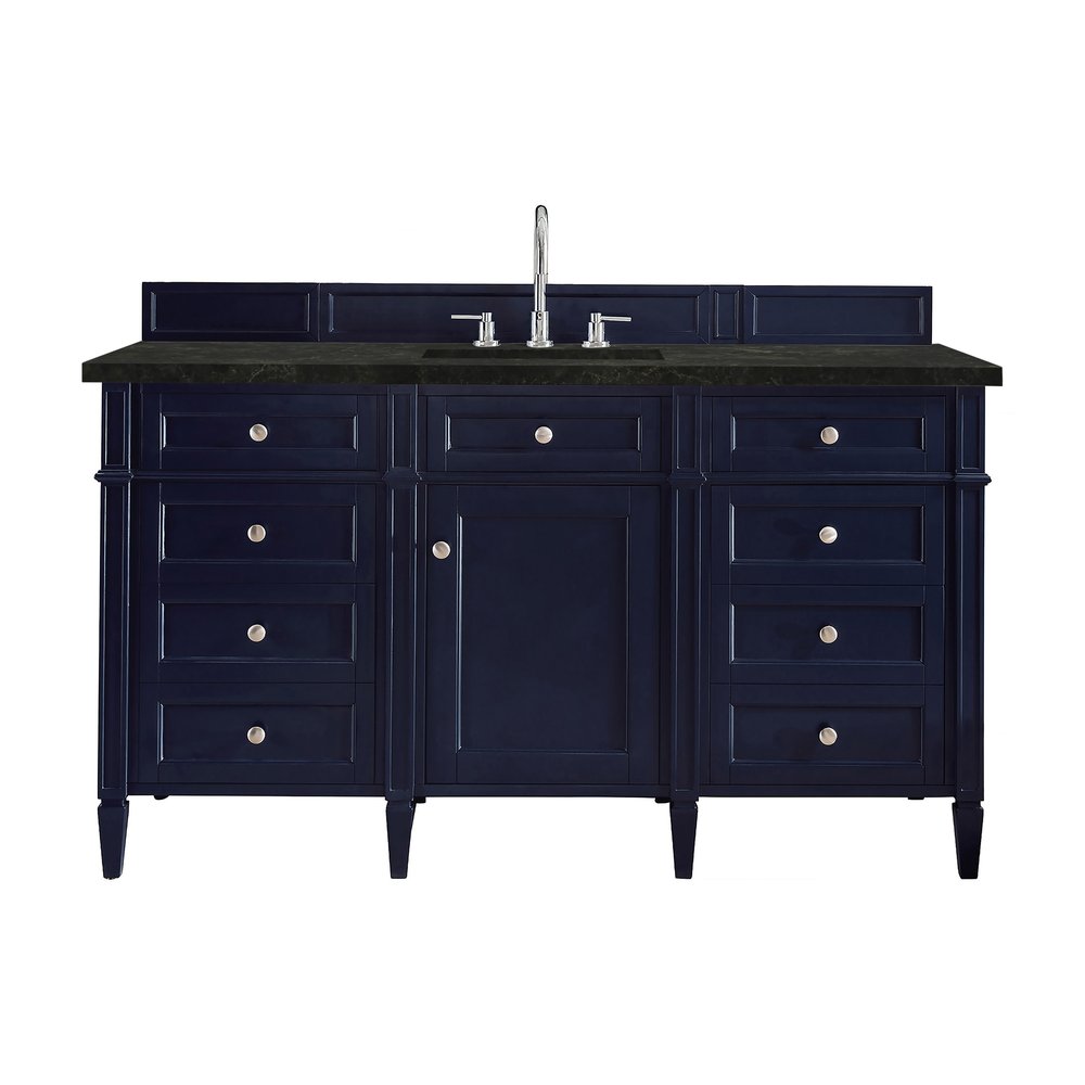 James Martin - Brittany 60" Single Vanity, Victory Blue, w/ 3 CM Phantome Eclos Top - 650-V60S-VBL-3PHT view 1