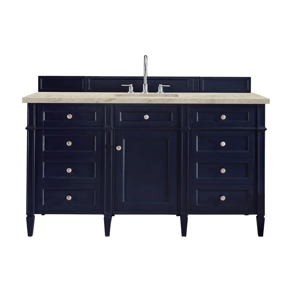 James Martin - Brittany 60" Single Vanity, Victory Blue, w/ 3 CM Tajnar Eclos Top - 650-V60S-VBL-3TJR view 1