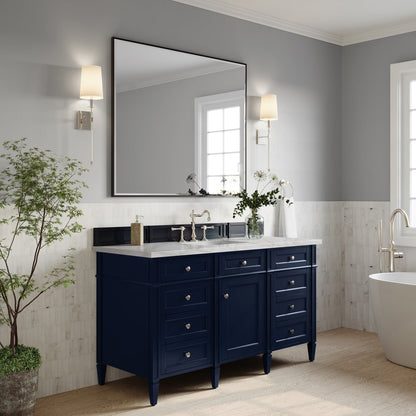 James Martin - Brittany 60" Single Vanity, Victory Blue w/ 3 CM Victorian Silver Silestone Top w/FreePower Wireless Charger - 650-V60S-VBL-FVSL view 5