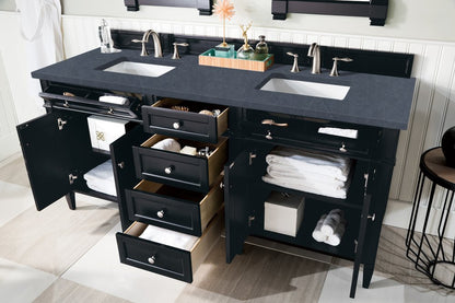 James Martin - Brittany 72" Double Vanity, Black Onyx w/ 3 CM Charcoal Soapstone Silestone Top - 650-V72-BKO-3CSP view 5