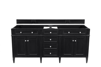 James Martin - Brittany 72" Double Vanity, Black Onyx w/ 3 CM Eternal Marfil Silestone Top - 650-V72-BKO-3EMR view 2