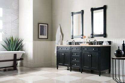 James Martin - Brittany 72" Double Vanity, Black Onyx w/ 3 CM Eternal Marfil Silestone Top - 650-V72-BKO-3EMR view 4