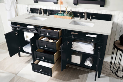 James Martin - Brittany 72" Double Vanity, Black Onyx w/ 3 CM Lime Delight Silestone Top - 650-V72-BKO-3LDL view 5