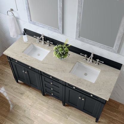 James Martin - Brittany 72" Double Vanity, Black Onyx, w/ 3 CM Tajnar Eclos Top - 650-V72-BKO-3TJR view 6