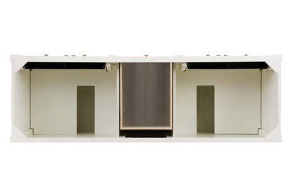 James Martin - Brittany 72" Double Vanity, Bright White Vanity w/ 3 CM Ethereal Noctis Silestone Top - 655-V72-BW-3ENC view 6