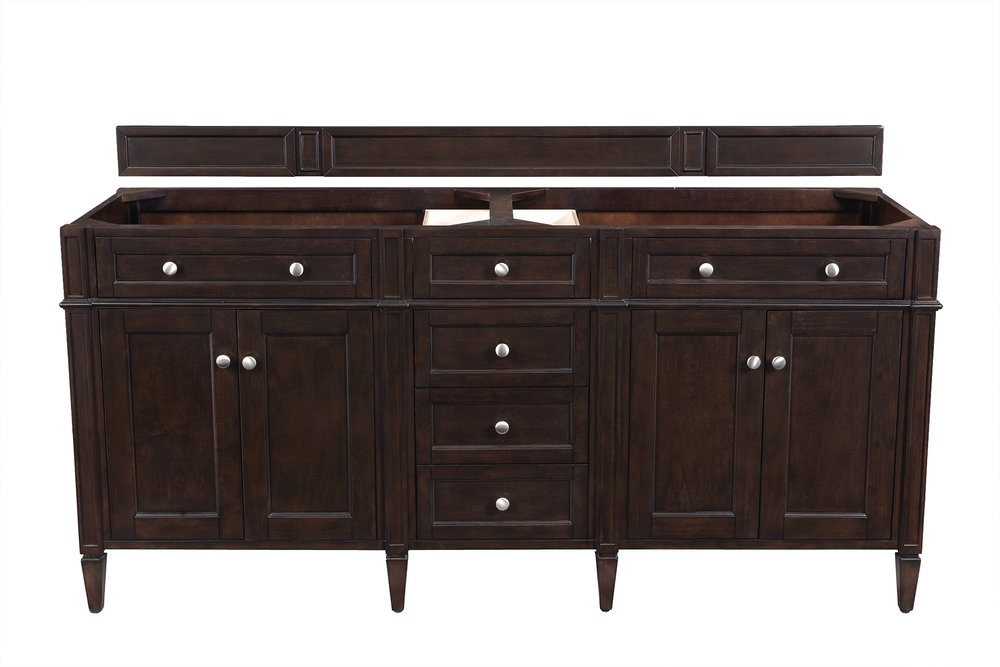 James Martin - Brittany 72" Double Vanity Cabinet, Burnished Mahogany - 650-V72-M-BNM view 1