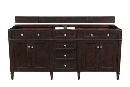 James Martin - Brittany 72" Double Vanity Cabinet, Burnished Mahogany - 650-V72-M-BNM view 1