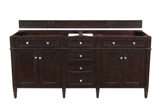 James Martin - Brittany 72" Double Vanity Cabinet, Burnished Mahogany - 650-V72-M-BNM view 1