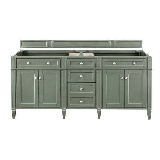 James Martin - Brittany 72" Double Vanity Cabinet, Smokey Celadon - 650-V72-M-SC view 1