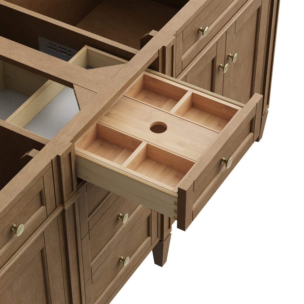 James Martin - Brittany 72" Double Vanity, Pecan w/ 3 CM Lime Delight Silestone Top - 655-V72-PCN-3LDL view 14
