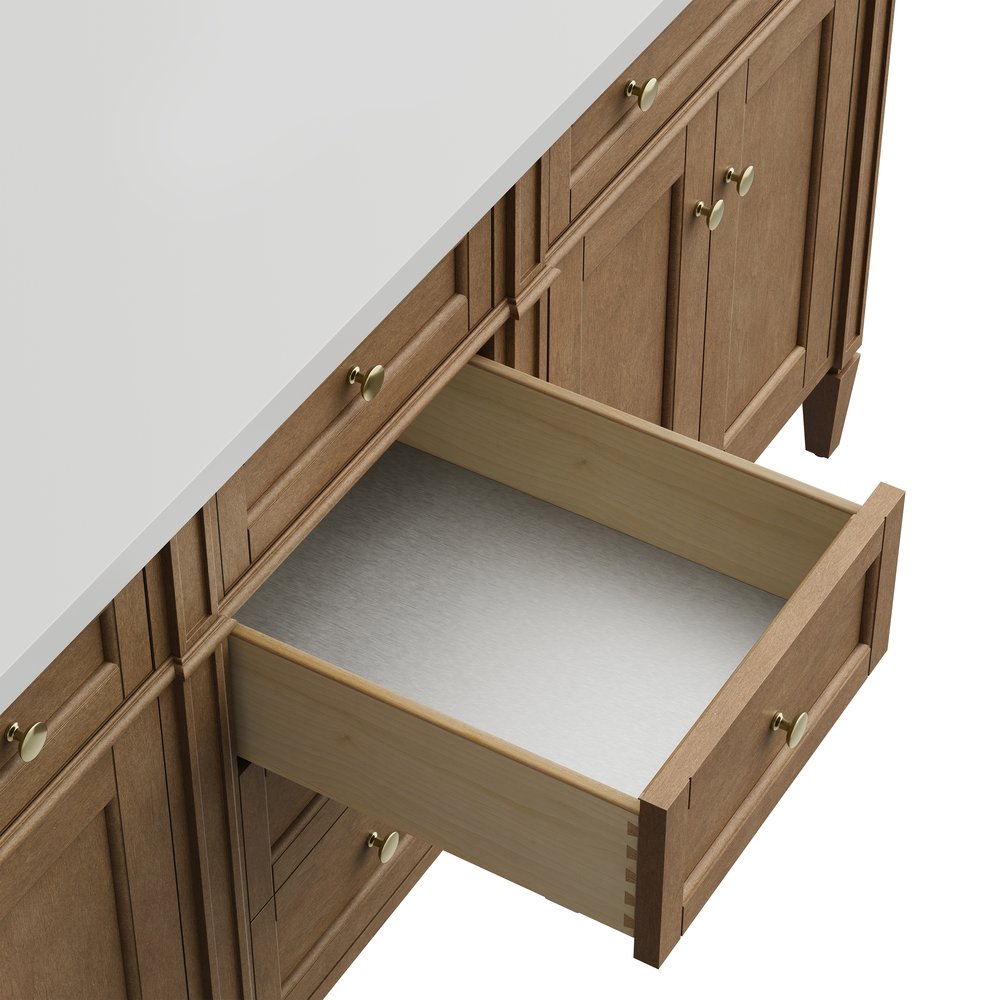 James Martin - Brittany 72" Double Vanity, Pecan w/ 3 CM Tajnar Eclos Top - 655-V72-PCN-3TJR view 15