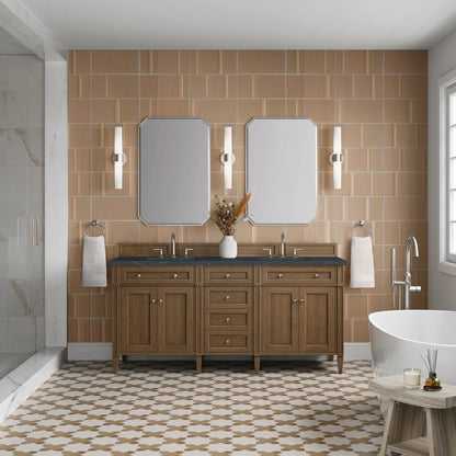 James Martin - Brittany 72" Double Vanity, Saddle Brown w/ 3 CM Charcoal Soapstone Silestone Top - 650-V72-SBR-3CSP view 3
