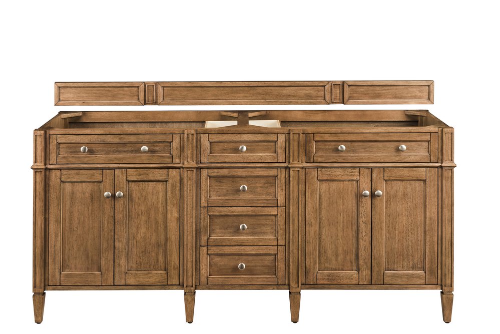 James Martin - Brittany 72" Double Vanity, Saddle Brown w/ 3 CM Ethereal Noctis Silestone Top w/FreePower Wireless Charger - 650-V72-SBR-FENC view 3