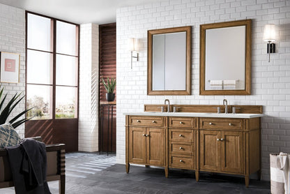 James Martin - Brittany 72" Double Vanity, Saddle Brown w/ 3 CM Ethereal Noctis Silestone Top w/FreePower Wireless Charger - 650-V72-SBR-FENC view 5