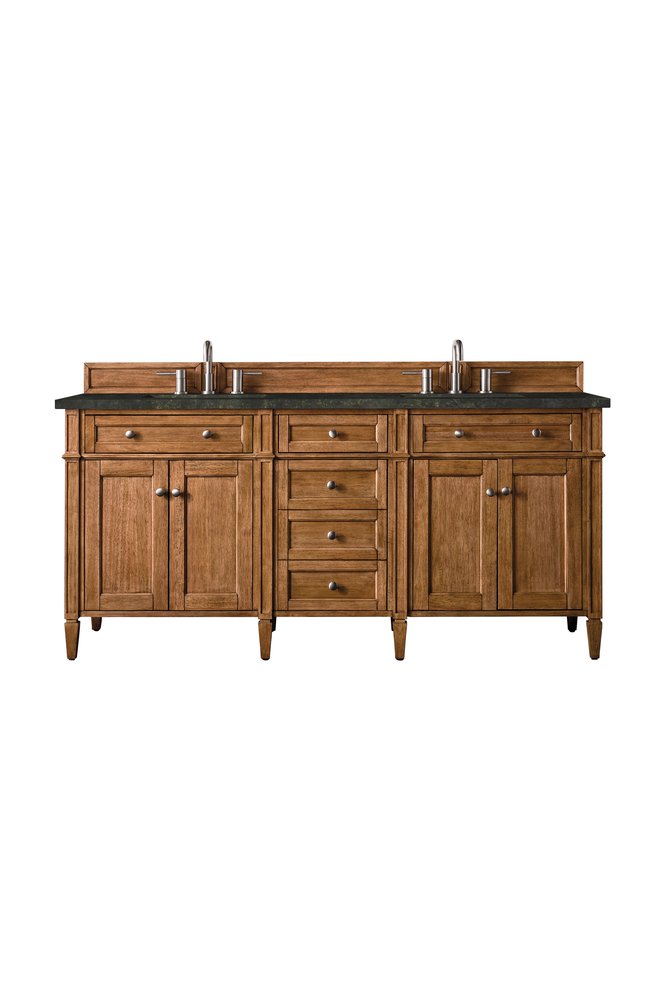 James Martin - Brittany 72" Double Vanity, Saddle Brown, w/ 3 CM Phantome Eclos Top - 650-V72-SBR-3PHT view 1