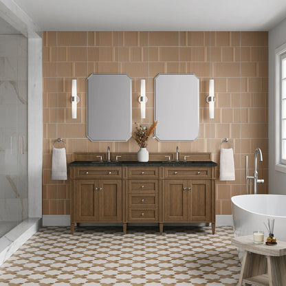 James Martin - Brittany 72" Double Vanity, Saddle Brown, w/ 3 CM Phantome Eclos Top - 650-V72-SBR-3PHT view 3